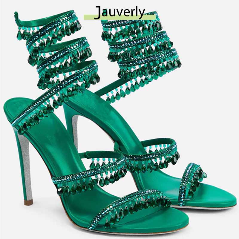 Ankle Strap Attachment - Sandalias de Tacón Alto con Pedrería