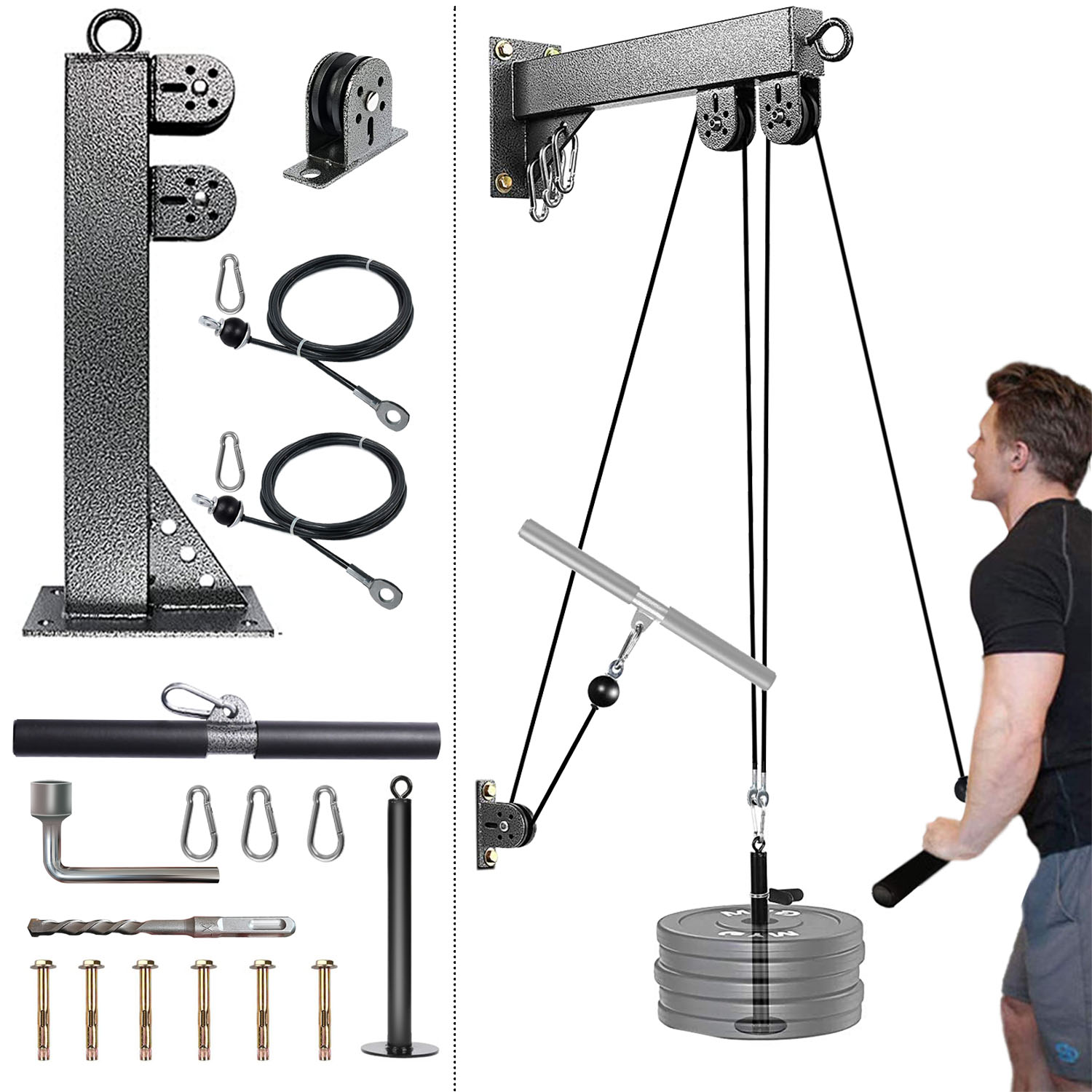 Pulley Home Gym - Sistema de polea montado en la