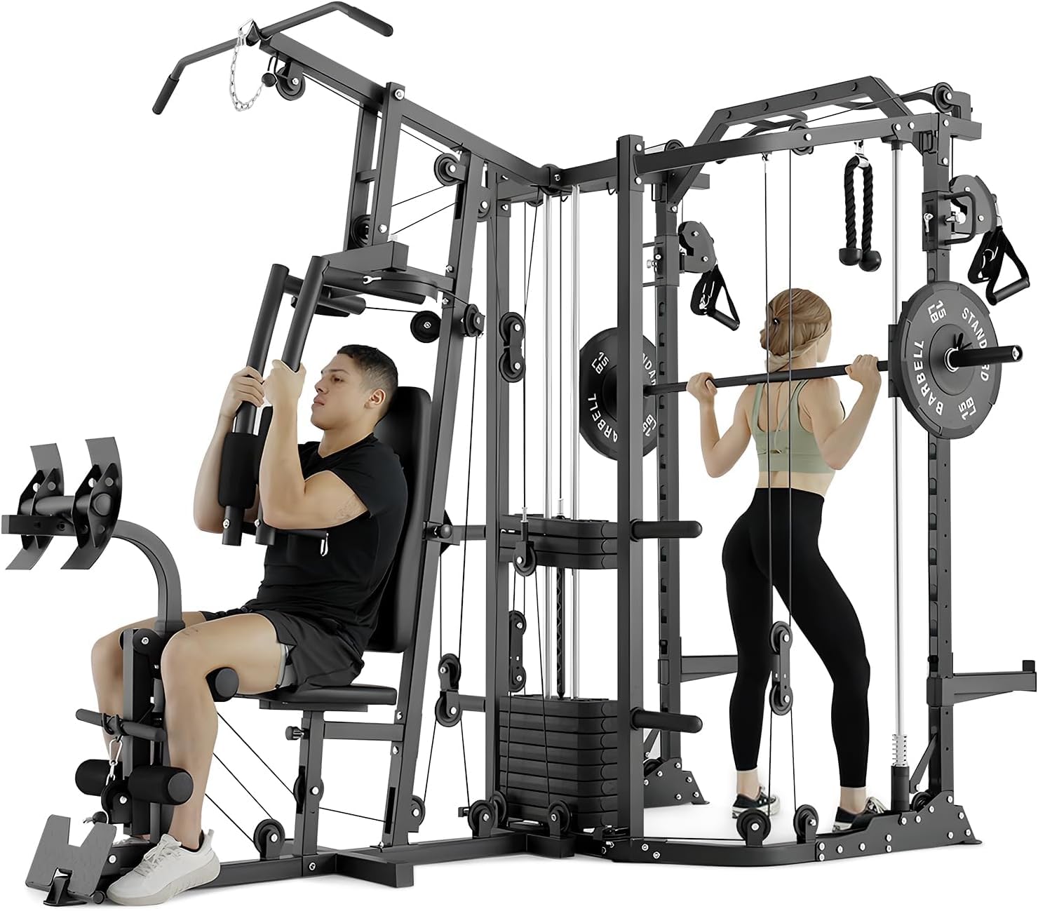 Home Gym All In One - Máquina SmithΔ de Doble Estación, Estación