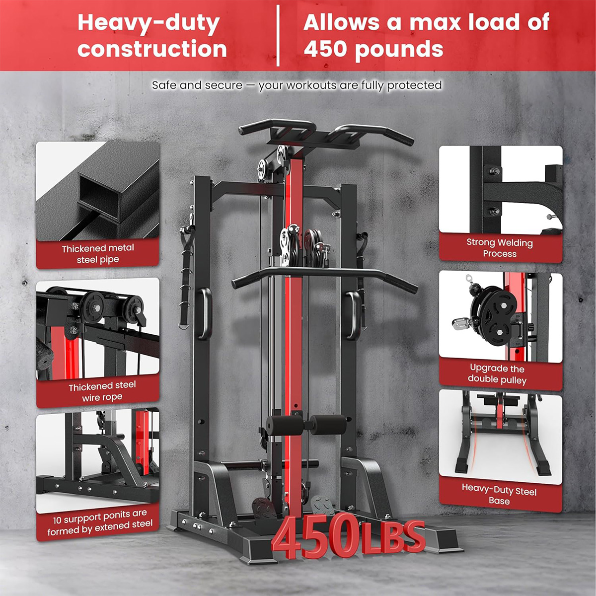 Máquina de Gimnasio Pooboo par - Pulley Home Gym reseña y precio