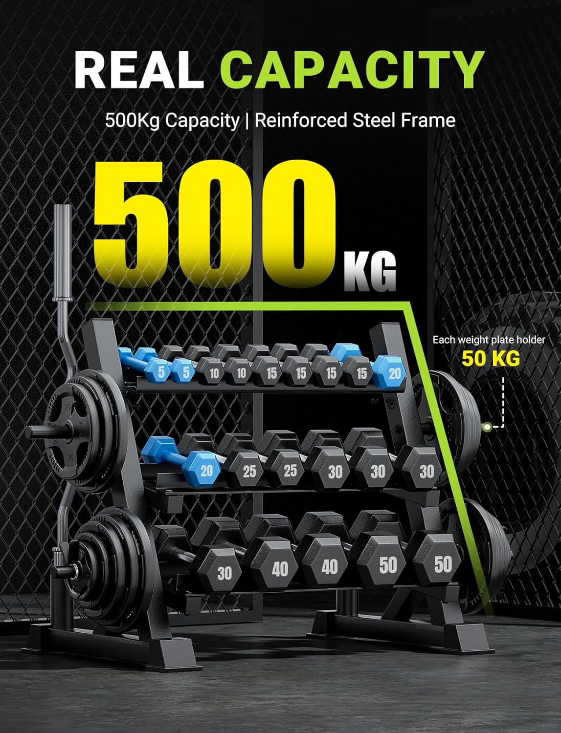 Rack para Mancuernas de 3 Nive - Home Gym Training reseña y precio