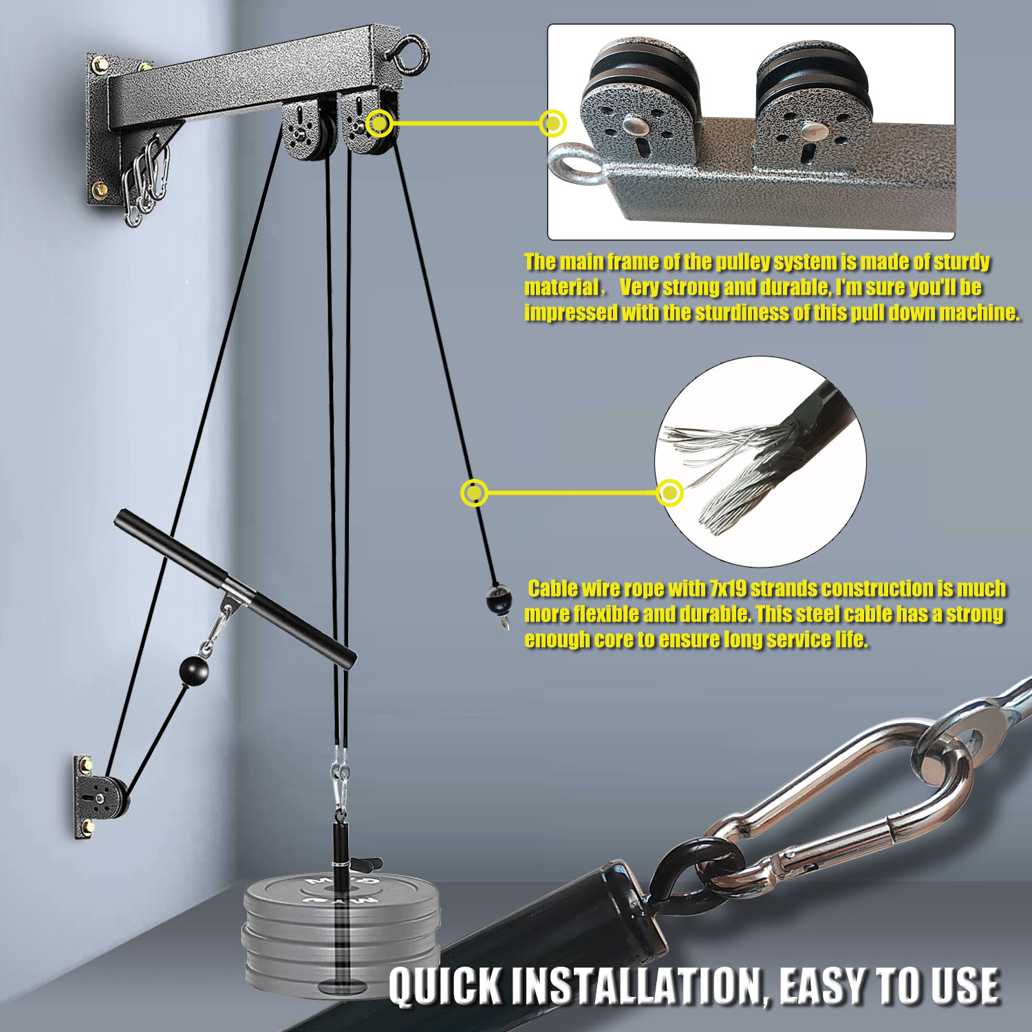 Sistema de polea montado en la - Pulley Home Gym reseña y precio