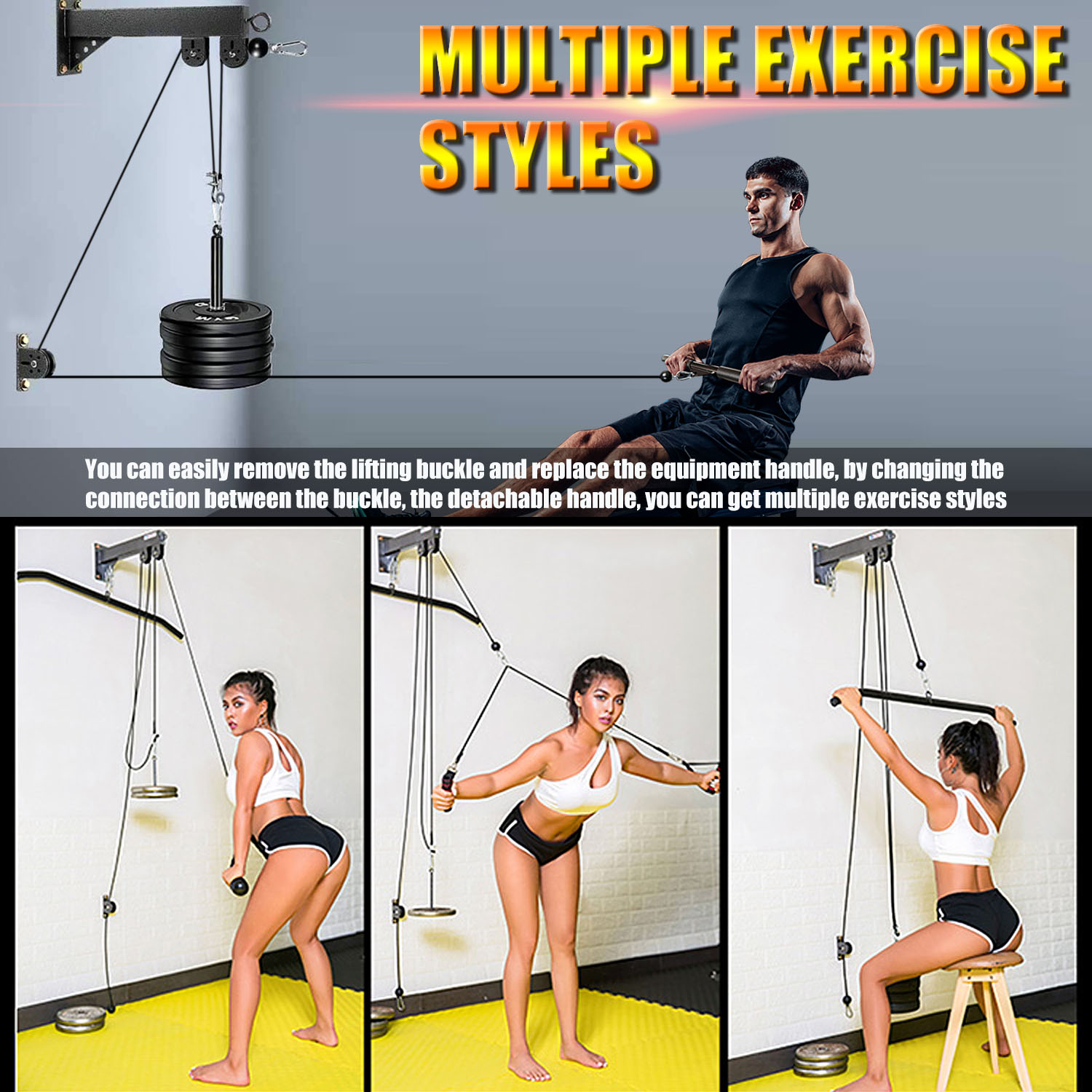 Sistema de polea montado en la - Pulley Home Gym reseña y precio